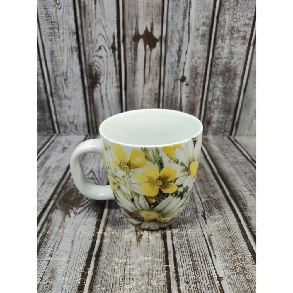 Hallmark Marjolein Bastin Coffee Tea Cup Mug Butterfly Ladybug Flowers Signed